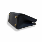 City Steamer Mini Navy Taurillon Leather Python Skin Trim