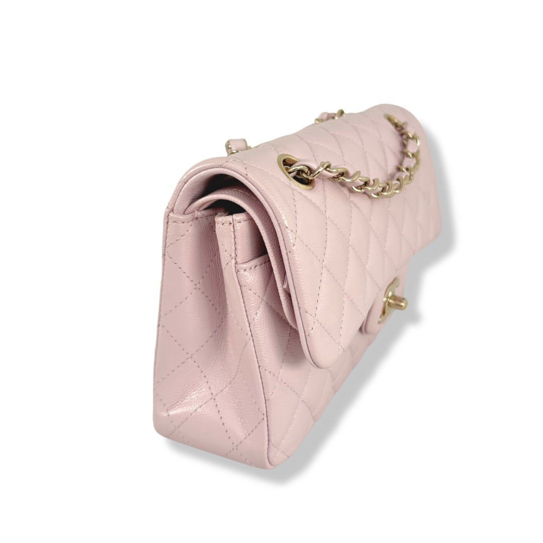 Classic Double Flap Lilac Small Gold Hardware Series 31