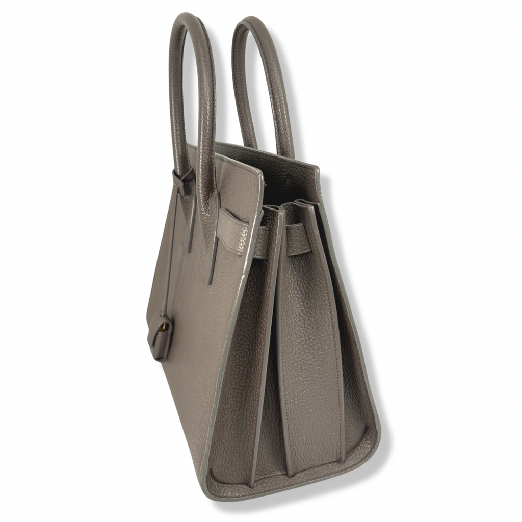 Sac De Jour Grey Grained Calfskin Leather
