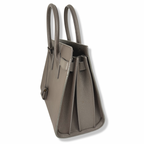 Sac De Jour Grey Grained Calfskin Leather