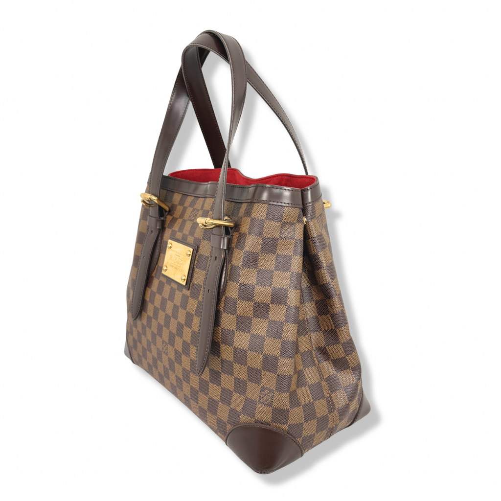 Hampstead MM Damier Ebene Leather Gold Hardware