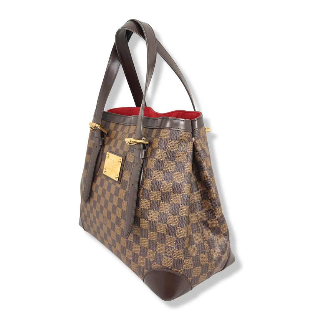 Hampstead MM Damier Ebene Leather Gold Hardware
