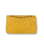 Classic Double Flap Medium Mustard Caviar Leather Gold Hardware
