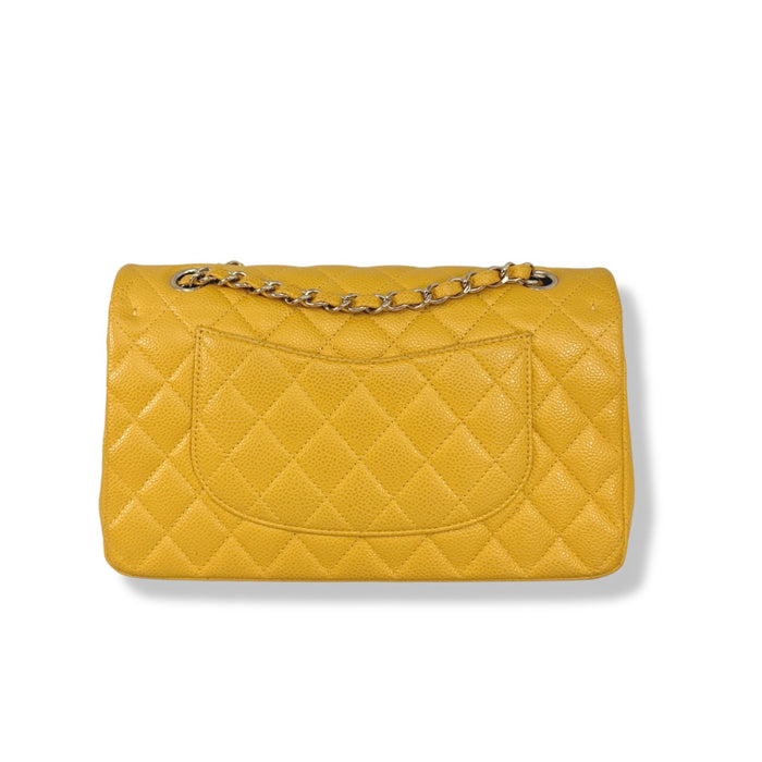 Classic Double Flap Medium Mustard Caviar Leather Gold Hardware Series 26