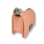 Boy Flap Blush Pink Caviar Leather Silver-Tone Hardware