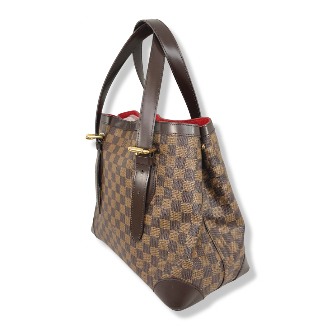 Hampstead MM Damier Ebene Leather Gold Hardware