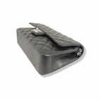 Classic Double Flap Medium Black Lambskin Leather Silver Hardware