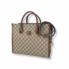 GG Supreme Canvas Small Tote Bag Beige & Ebony