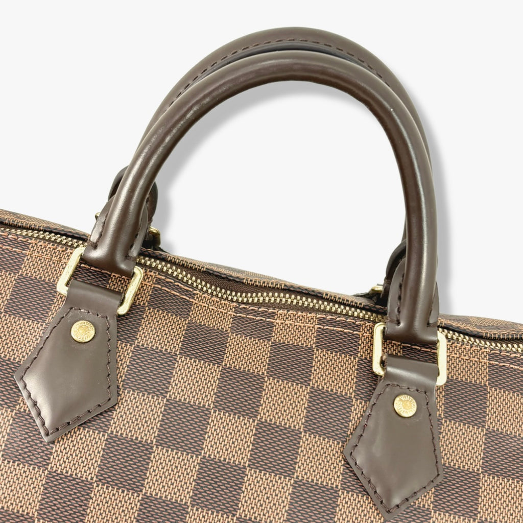Speedy Bandoulière 30 Damier Ebene Leather Gold Hardware