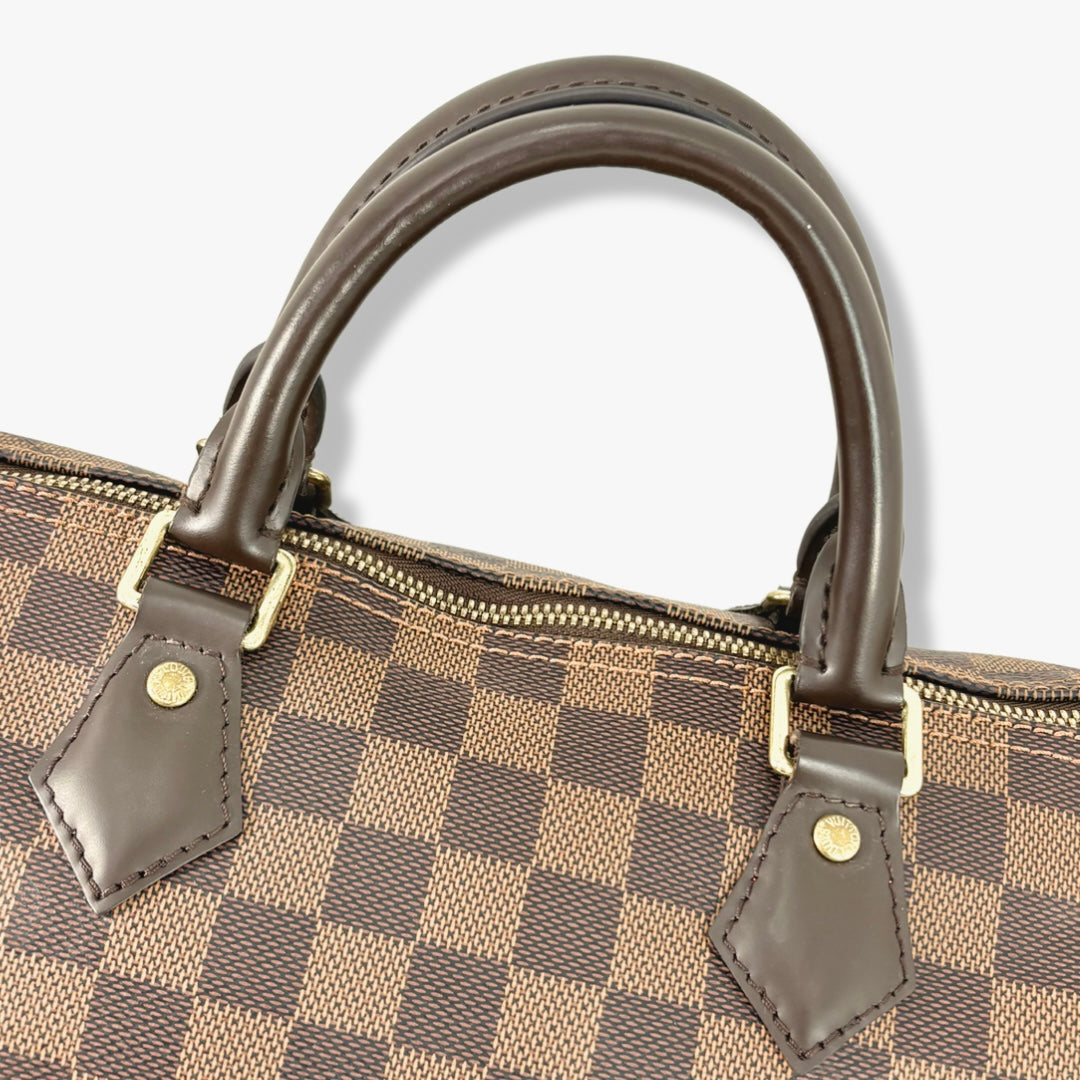 Speedy Bandoulière 30 Damier Ebene Leather Gold Hardware