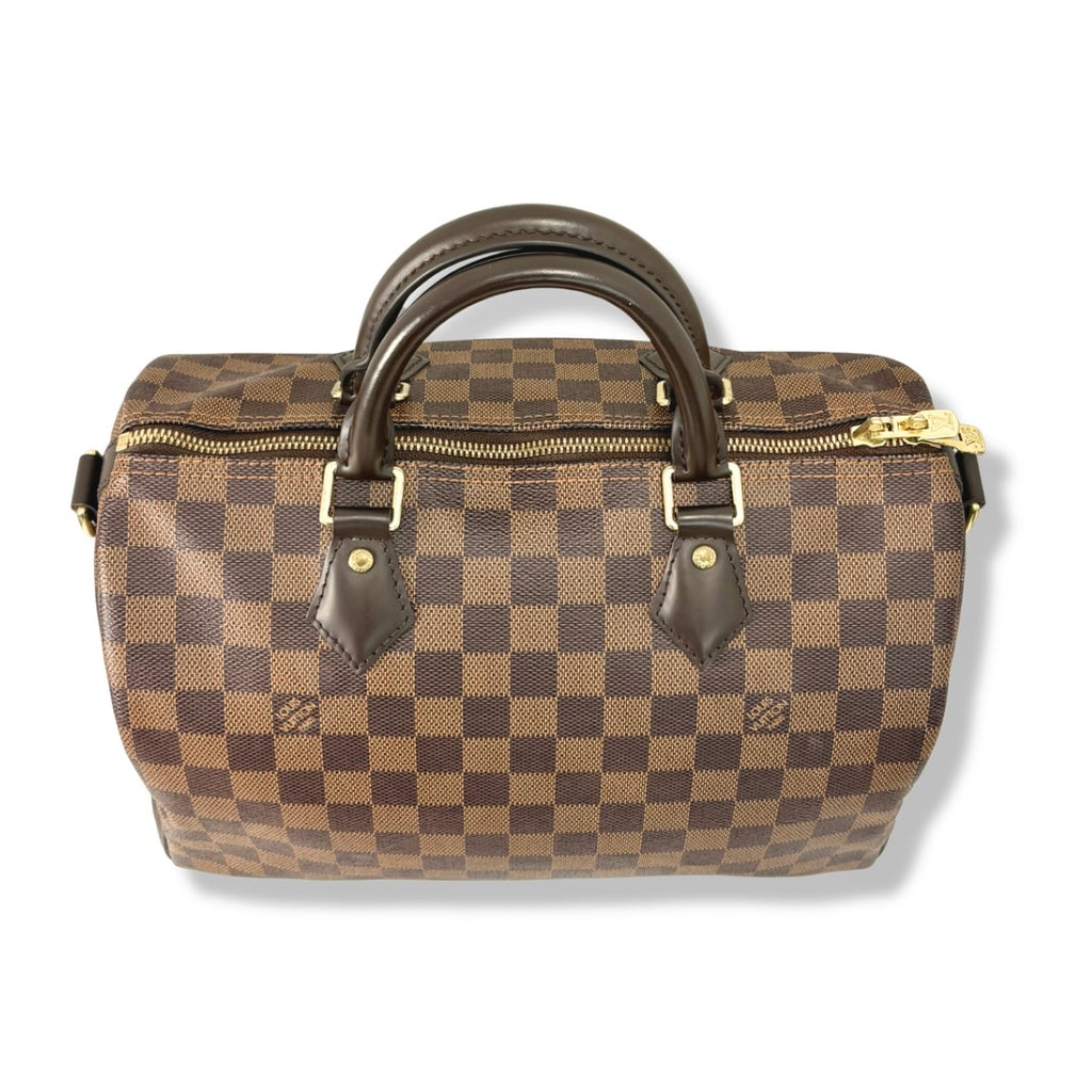 Speedy Bandoulière 30 Damier Ebene Leather Gold Hardware