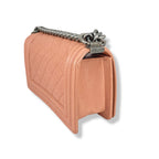 Boy Flap Blush Pink Caviar Leather Silver-Tone Hardware