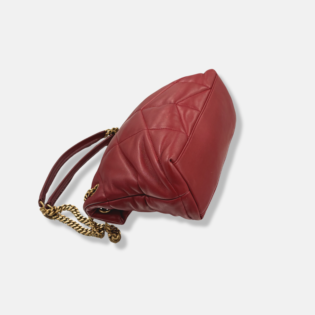 Loulou Puffer Small Red Lambskin Leather Gold Hardware