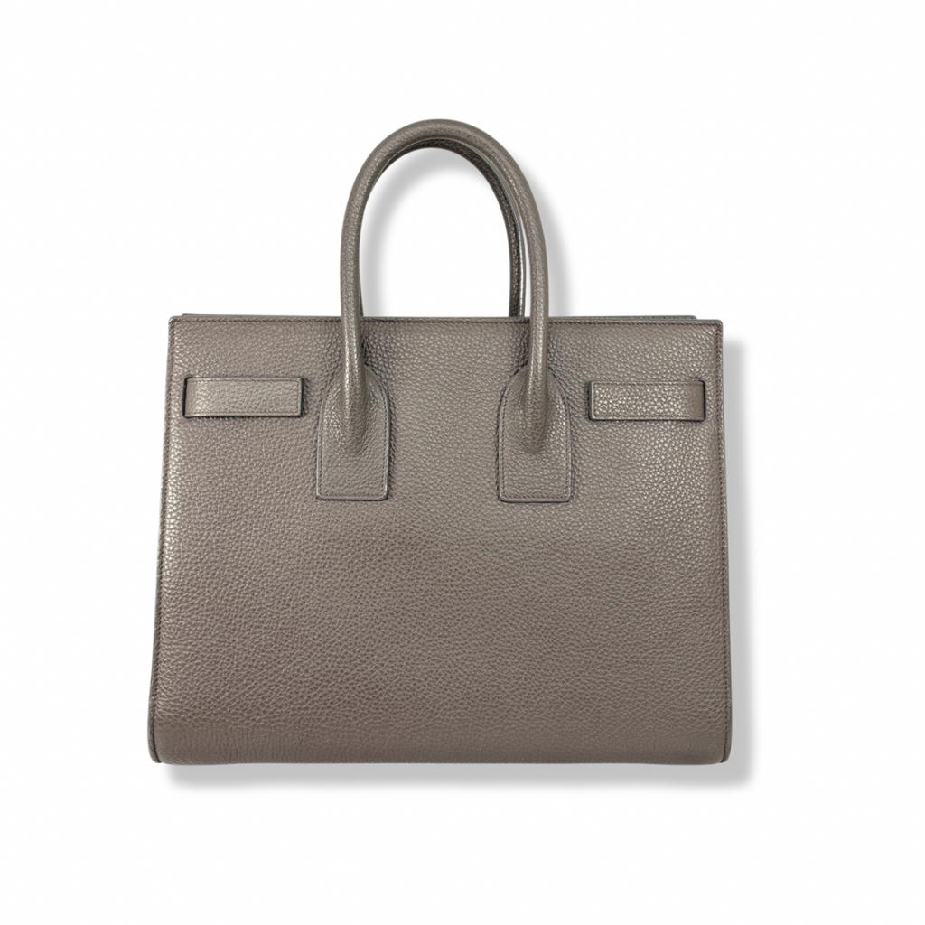 Sac De Jour Grey Grained Calfskin Leather