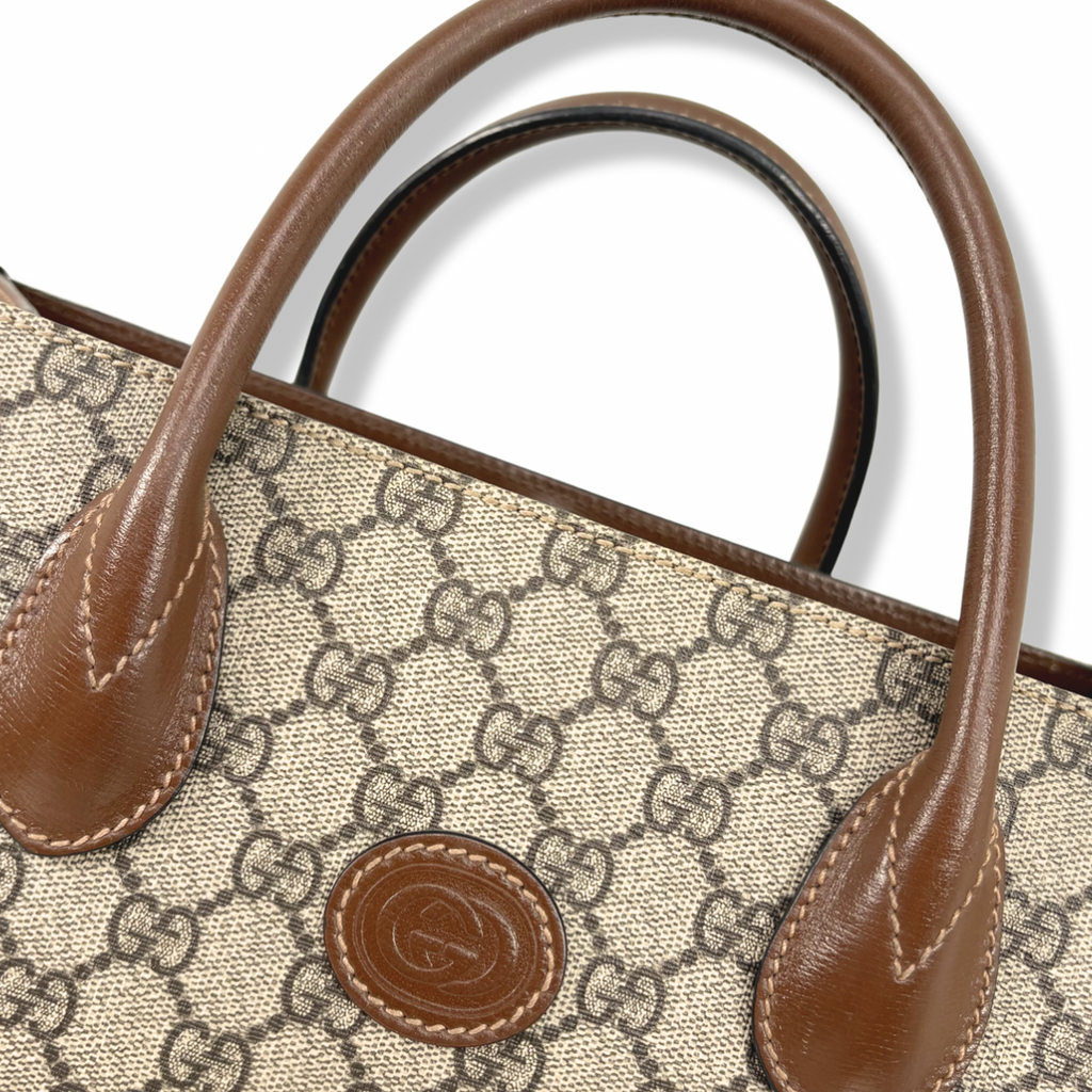 GG Supreme Canvas Small Tote Bag Beige & Ebony