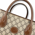 GG Supreme Canvas Small Tote Bag Beige & Ebony