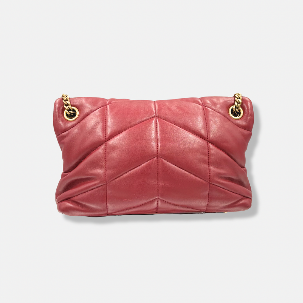 Loulou Puffer Small Red Lambskin Leather Gold Hardware