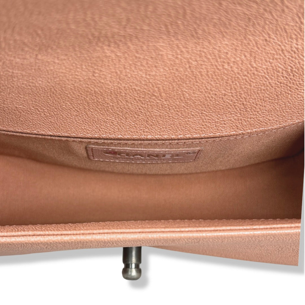 Boy Flap Blush Pink Caviar Leather Silver-Tone Hardware