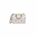 Speedy Bandouliere 25 Cream White Monogram Coated Canvas Gold Hardware