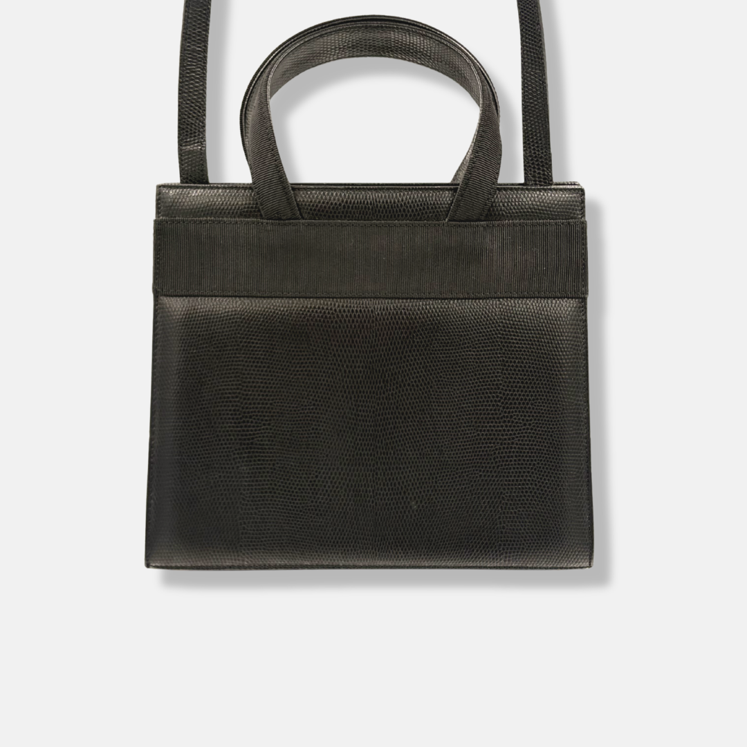 Vara Bow Satchel Black Leather Gold Hardware