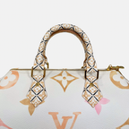 Speedy Bandouliere 25 Cream White Monogram Coated Canvas Gold Hardware