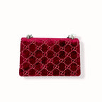 Dionysus GG Red Velvet Silver-Tone Hardware