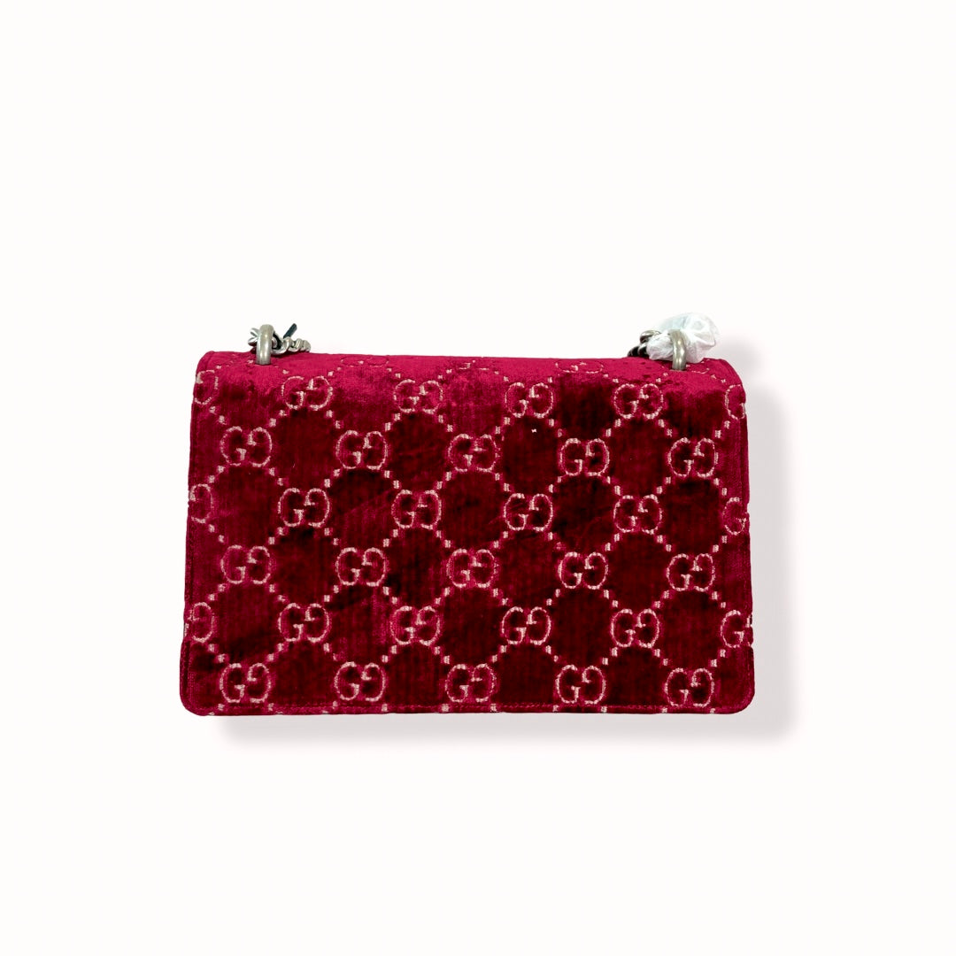 Dionysus GG Red Velvet Silver-Tone Hardware