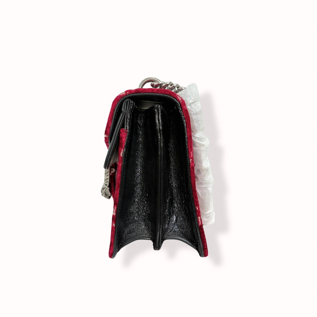 Dionysus GG Red Velvet Silver-Tone Hardware