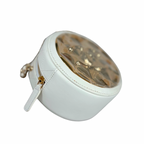Round Clutch White Lambskin Leather Gold Hardware Series 31