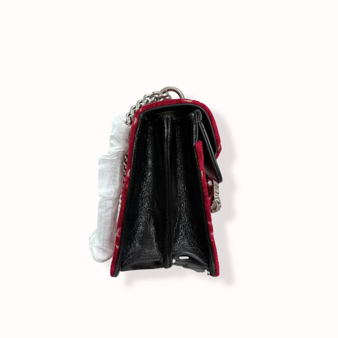 Dionysus GG Red Velvet Silver-Tone Hardware