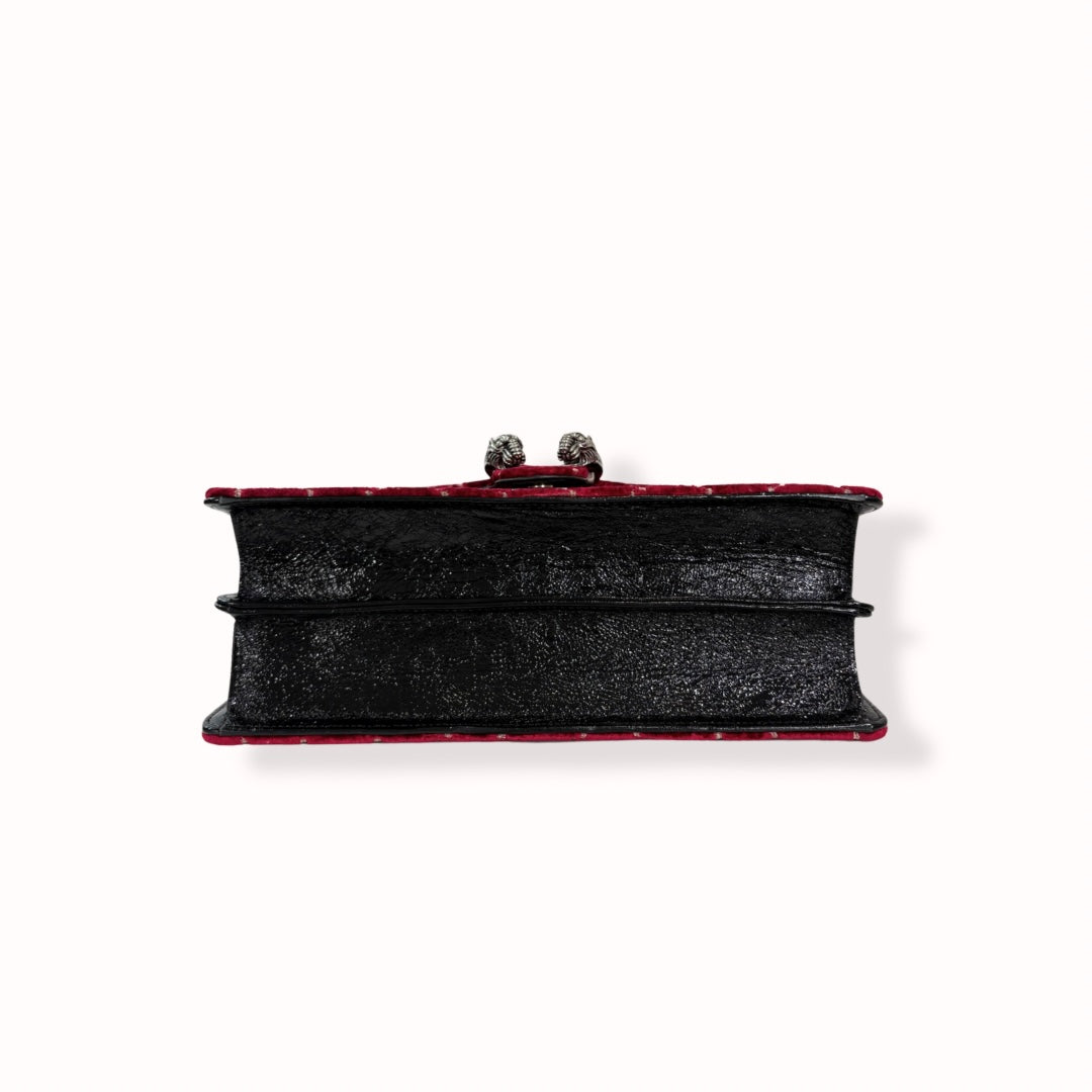 Dionysus GG Red Velvet Silver-Tone Hardware