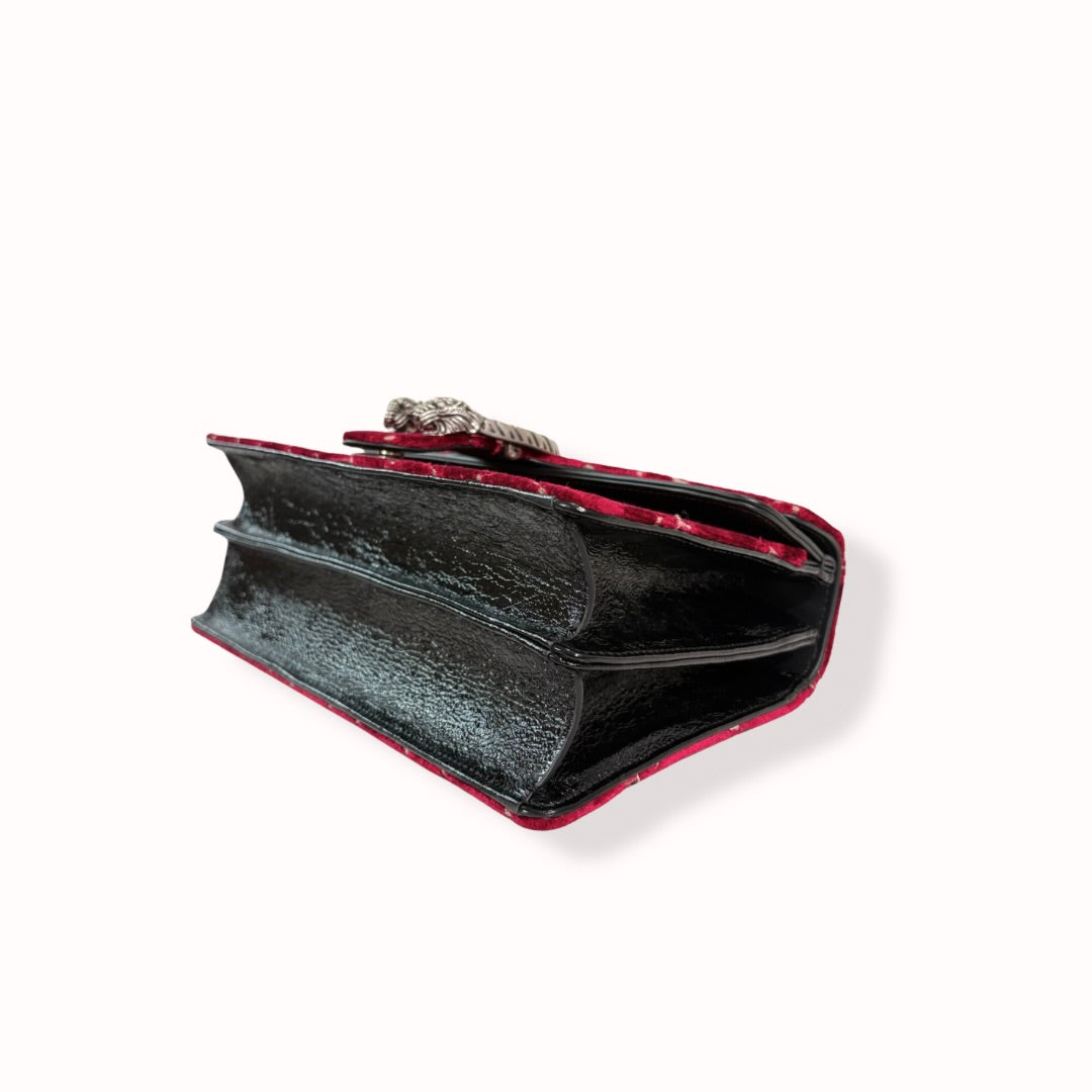 Dionysus GG Red Velvet Silver-Tone Hardware