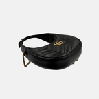 Half Moon Mini Bag Black GG Marmont Gold Hardware
