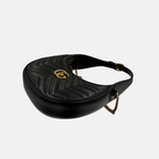 Half Moon Mini Bag Black GG Marmont Gold Hardware