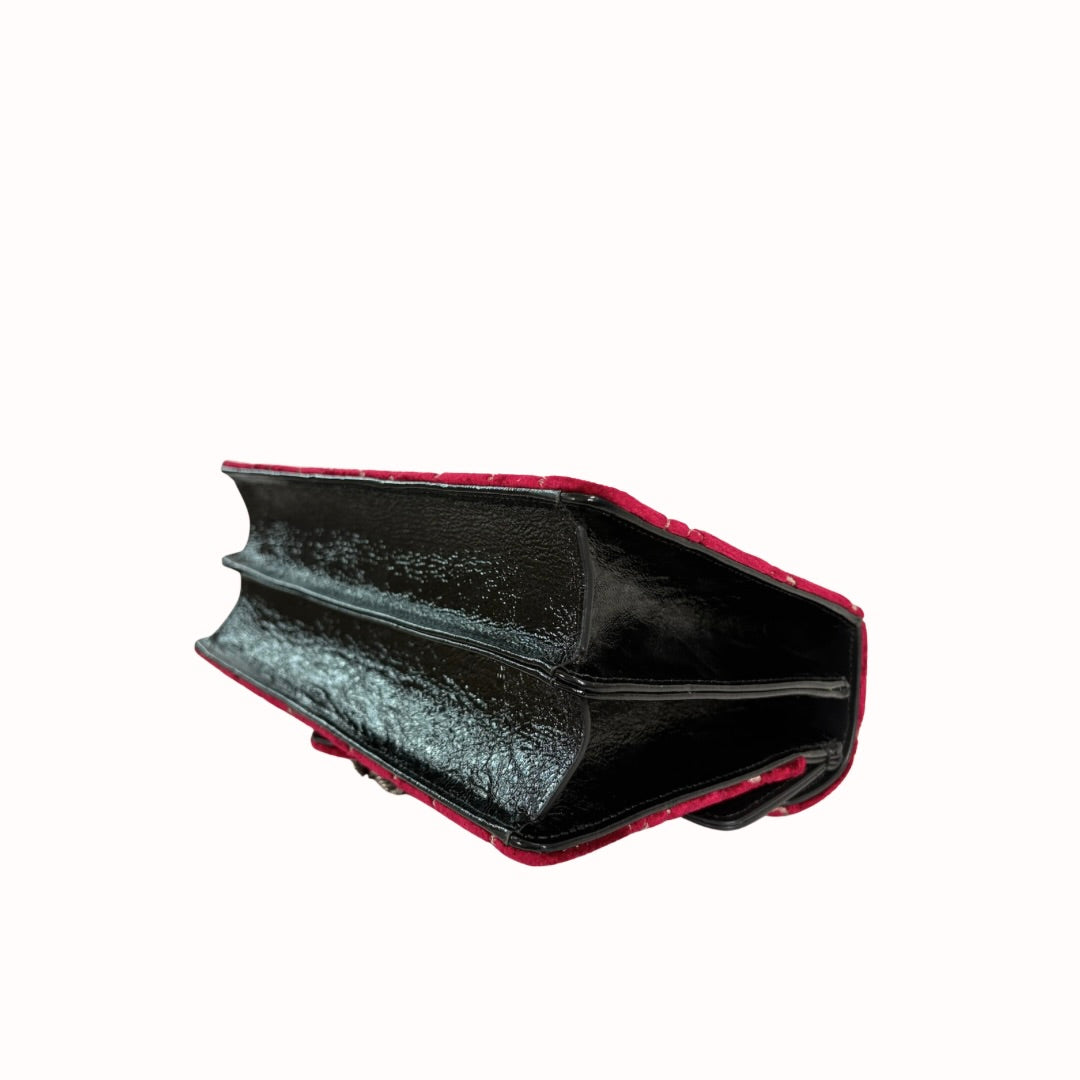 Dionysus GG Red Velvet Silver-Tone Hardware