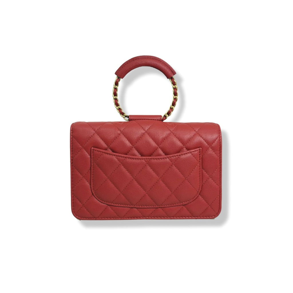 Classique Maxi Flap Wallet On Chain Limited Caviar Red Gold Hardware Series 29