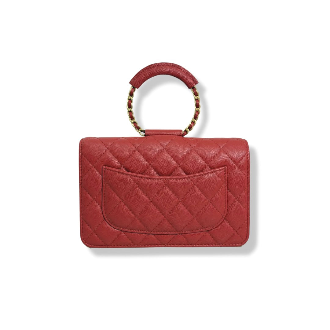 Classique Maxi Flap Wallet On Chain Limited Caviar Red Gold Hardware Series 29