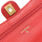 Classique Maxi Flap Wallet On Chain Limited Caviar Red Gold Hardware Series 29