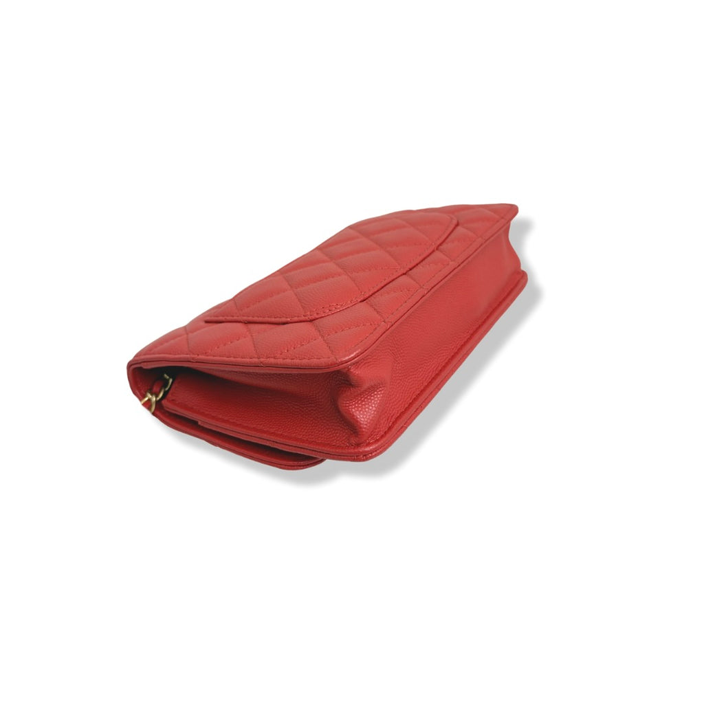 Classique Maxi Flap Wallet On Chain Limited Caviar Red Gold Hardware Series 29