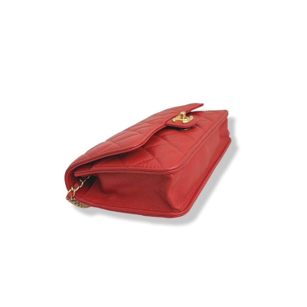 Classique Maxi Flap Wallet On Chain Limited Caviar Red Gold Hardware Series 29