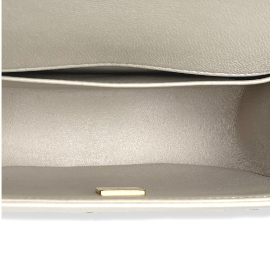 Boy Crescent Messenger Bag White Caviar Gold Hardware Series 31