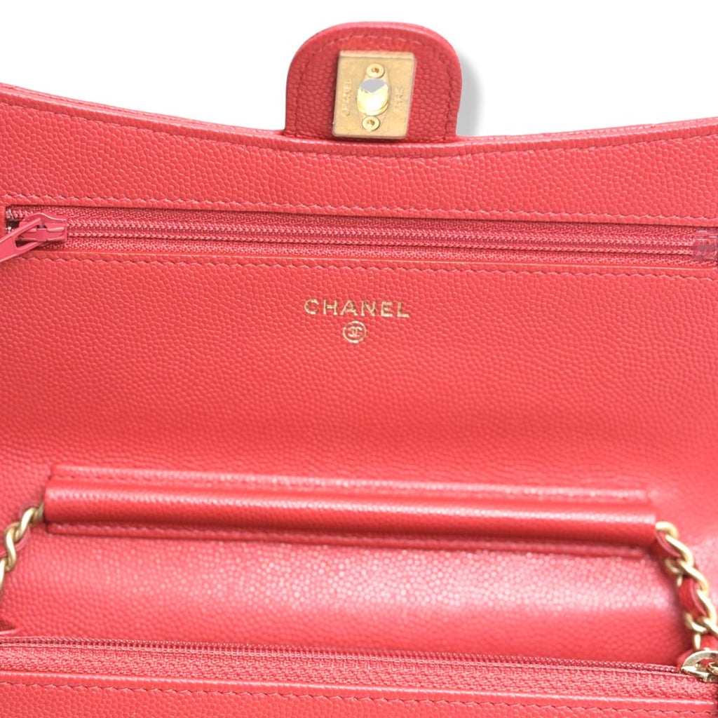 Classique Maxi Flap Wallet On Chain Limited Caviar Red Gold Hardware Series 29
