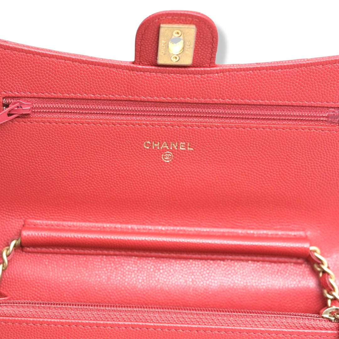 Classique Maxi Flap Wallet On Chain Limited Caviar Red Gold Hardware Series 29