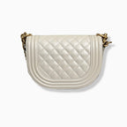 Boy Crescent Messenger Bag White Caviar Gold Hardware Series 31