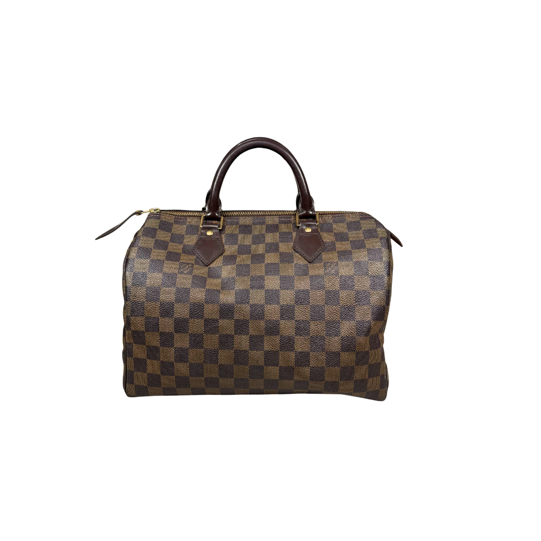Speedy 30 Damier Ebene Canvas Gold Hardware