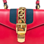 Sylvie Mini Red Cherry Line Gold Hardware