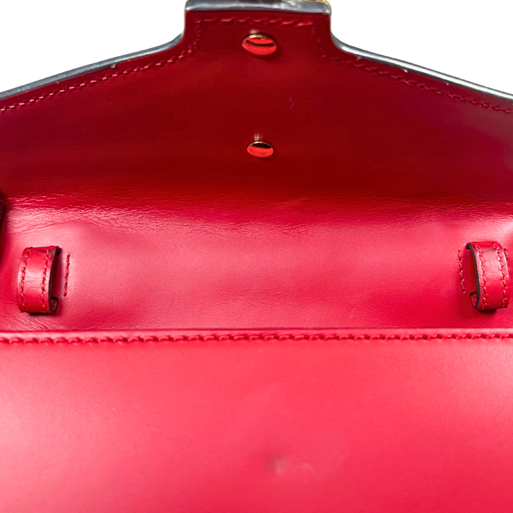 Sylvie Mini Red Cherry Line Gold Hardware