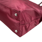 Tessuto Nylon Saffiano Tote Bag Burgundy Silver Hardware