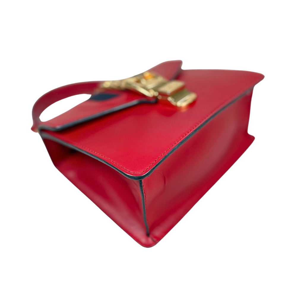Sylvie Mini Red Cherry Line Gold Hardware