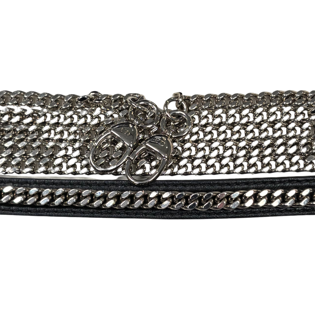 Lady Dior Mini Black Lambskin Leather Silver Hardware